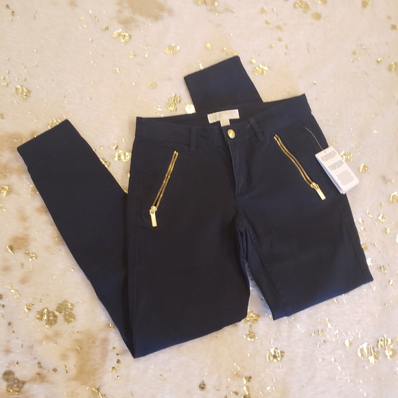 Michael Kors 0 Navy Skinny Zipper Cargo Pants - Picture 3 of 10
